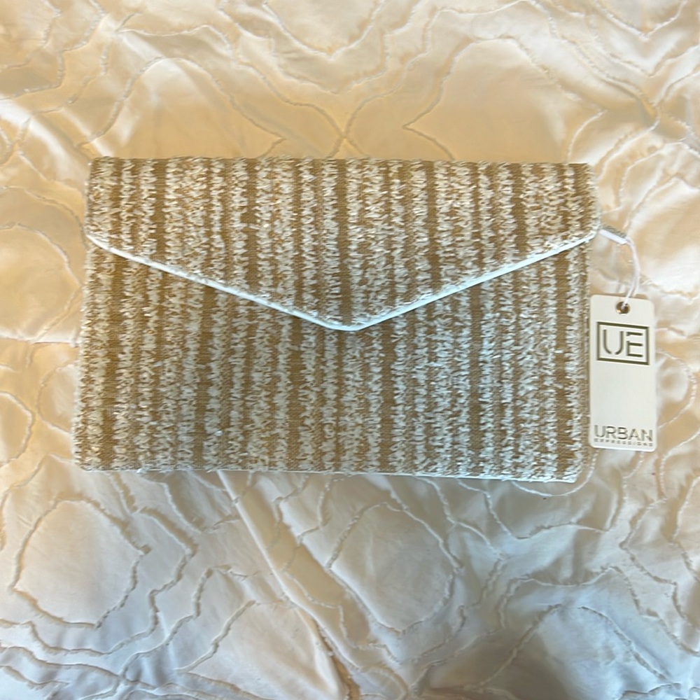 Cream envelope clutch